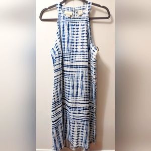 CYNTHIA ROWLEY, Blue and white, Linen Dress, Size Large.